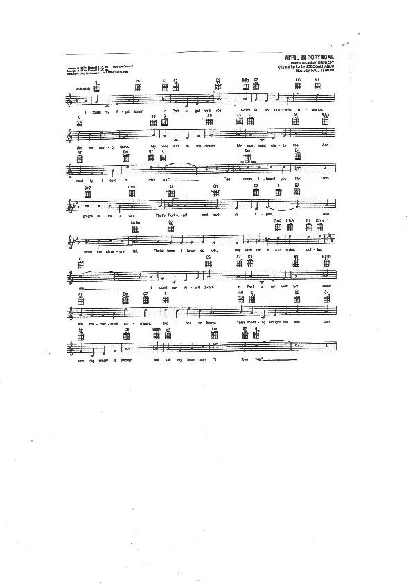 télécharger la partition d'accordéon Avril in Portugal (Chant : Les Baxter) au format PDF