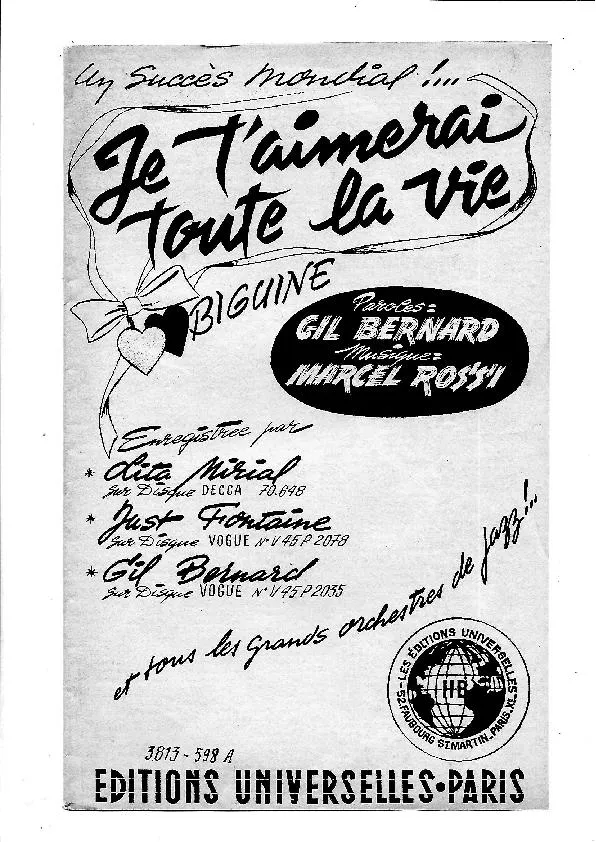 télécharger la partition d'accordéon Je t'aimerai toute la vie (Orchestration Complète) (Biguine) au format PDF