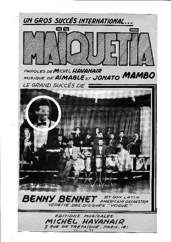télécharger la partition d'accordéon Maïquetia (Créé par : Benny Bennet et son Latin Américain Orchestra) (Orchestration) (Mambo) au format PDF