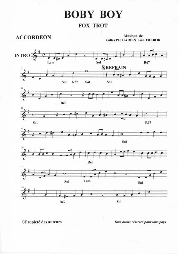 télécharger la partition d'accordéon Boby Boy (Fox Trot) au format PDF