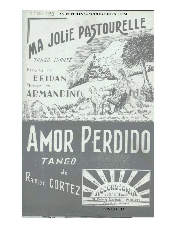 télécharger la partition d'accordéon Ma jolie pastourelle (Orchestration) (Tango Chanté) au format PDF