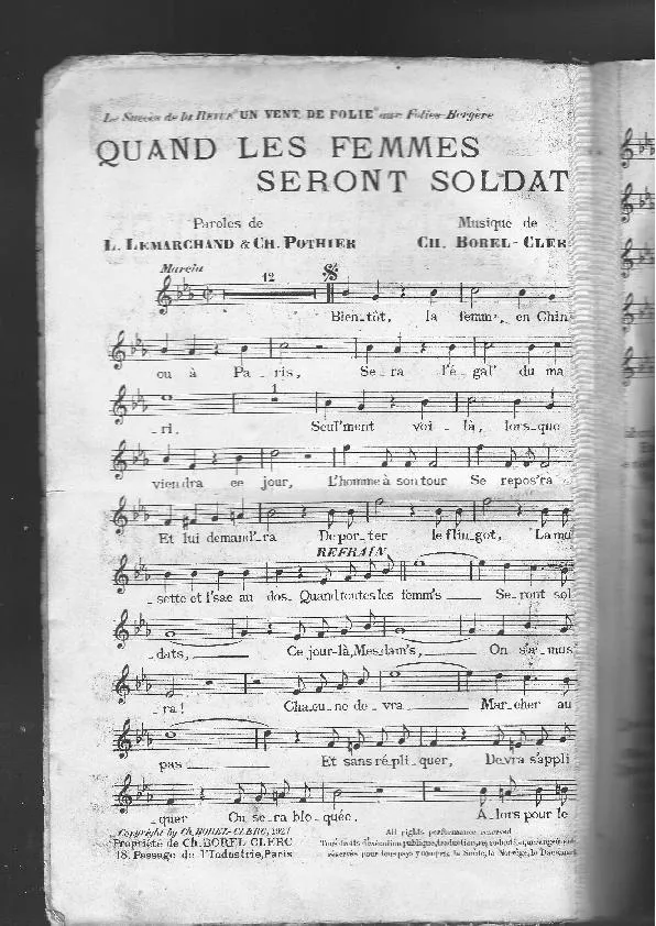 télécharger la partition d'accordéon Quand les femmes seront soldat (Revue : Un vent de folie) (Marche)  au format PDF