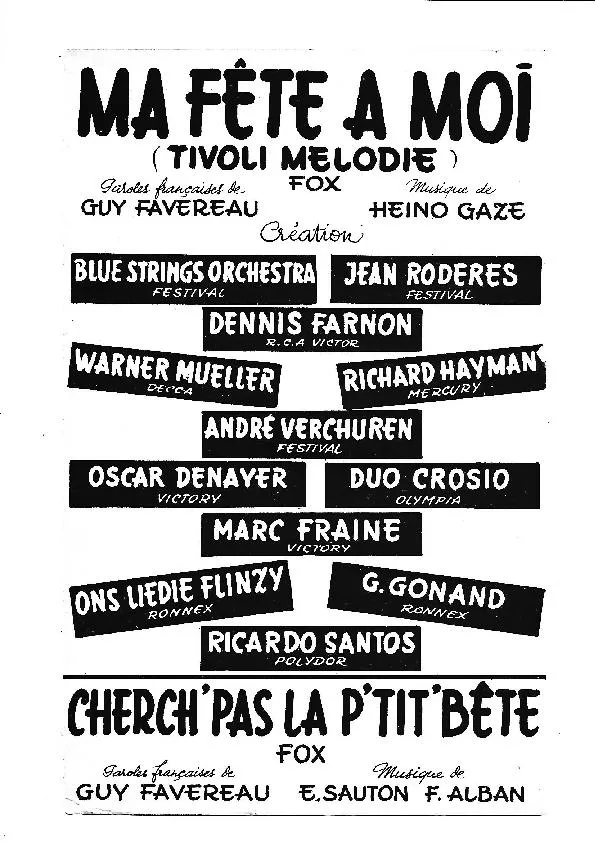télécharger la partition d'accordéon Ma fête à moi (Tivoli Mélodie) (Orchestration) (Fox) au format PDF