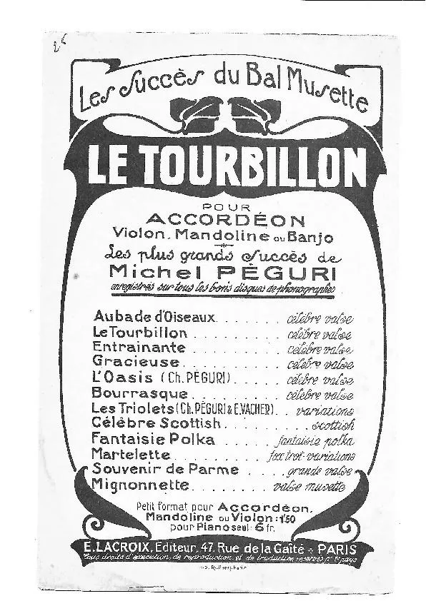 télécharger la partition d'accordéon Le tourbillon (Valse) au format PDF