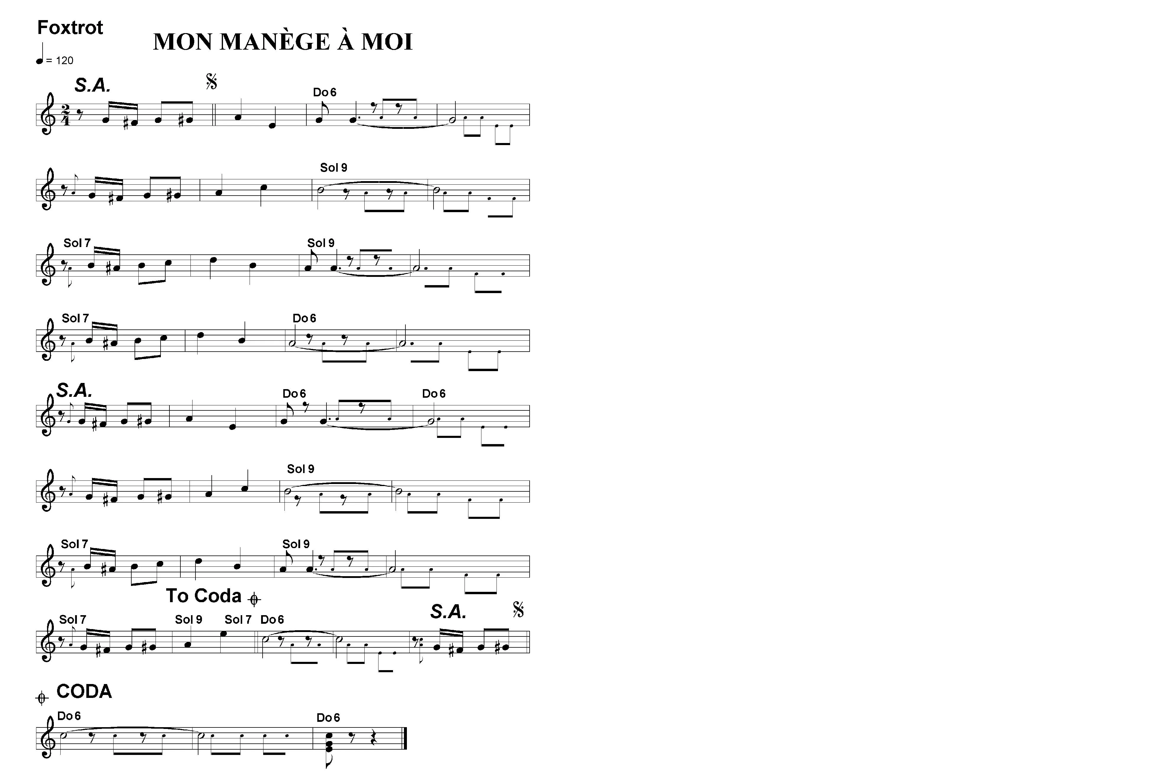 télécharger la partition d'accordéon Mon manège à moi (Chant : Edith Piaf) (Fox Trot) (Relevé) au format PDF