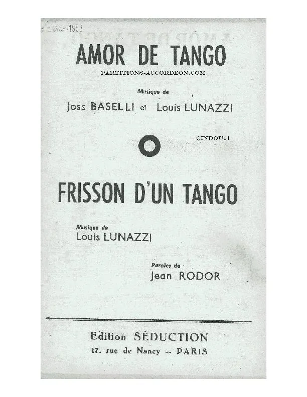 télécharger la partition d'accordéon Amor de Tango (Orchestration) au format PDF