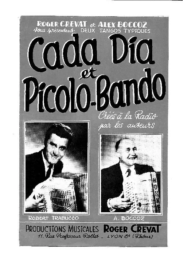 télécharger la partition d'accordéon Picolo Bando (Créé par : Robert Trabucco / Alexandre Boccoz) (Tango Typique) au format PDF