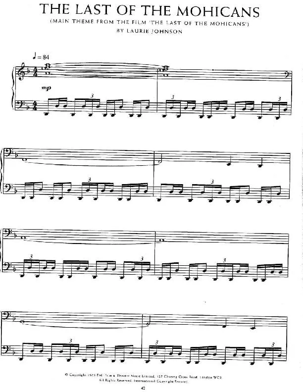 télécharger la partition d'accordéon The last of the mohicans (Trevor Jones) au format PDF