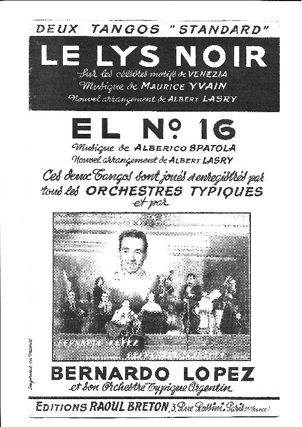 télécharger la partition d'accordéon Le lys noir (sur les célèbres motifs de : Venezia) (Arrangement : Albert Lasry) (Tango) au format PDF