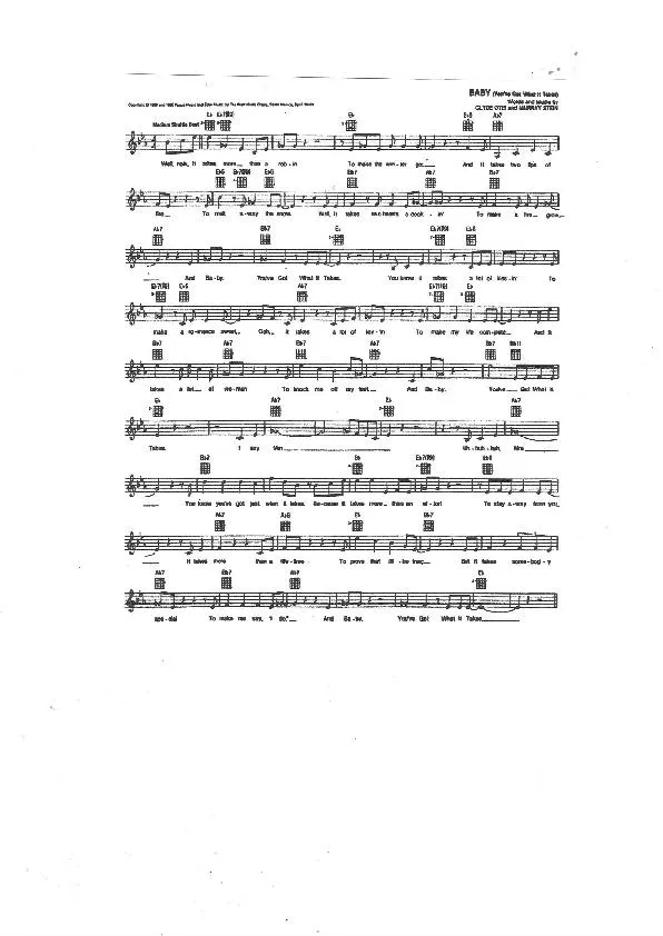 télécharger la partition d'accordéon Baby (You've got what it takes) (Chant : Dinah Washington & Brook Benton) (Funk) au format PDF