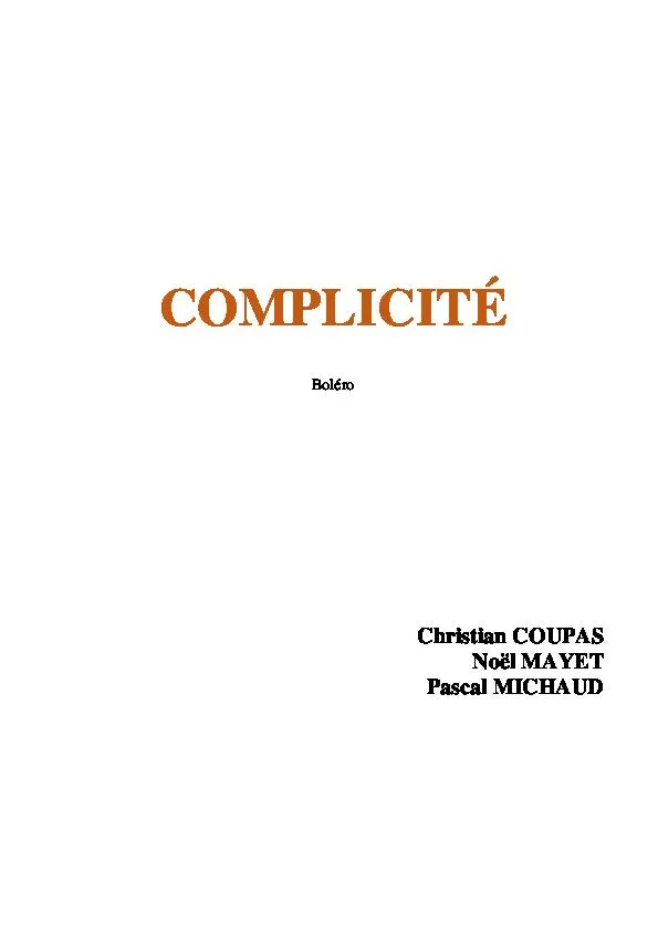 télécharger la partition d'accordéon Complicité (Boléro) au format PDF