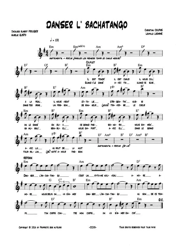 télécharger la partition d'accordéon Danser l' bachatango au format PDF