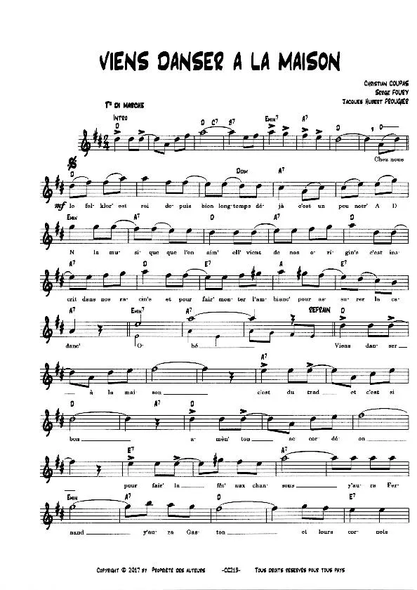 télécharger la partition d'accordéon Viens danser à la maison (Marche) au format PDF