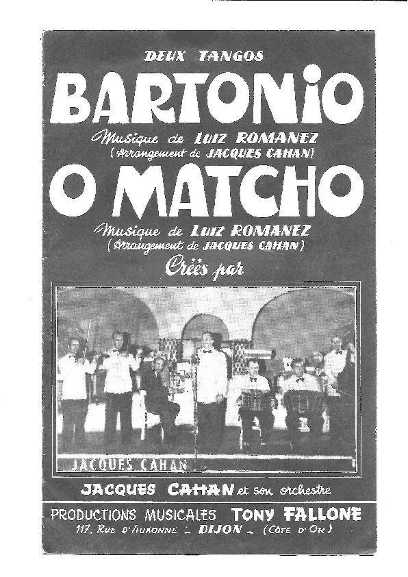 télécharger la partition d'accordéon O Matcho (Arrangement : Jacques Cahan) (Bandonéon A + B) (Tango) au format PDF