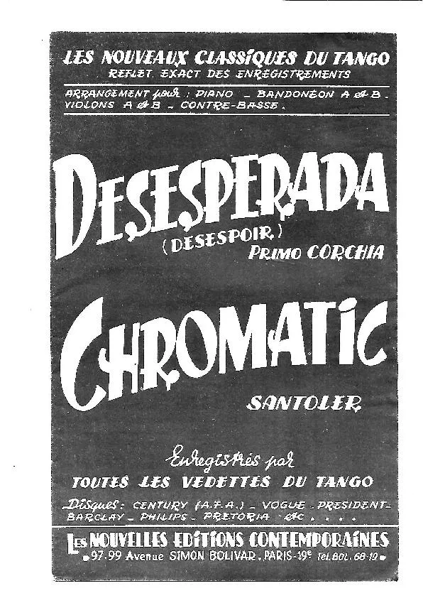 télécharger la partition d'accordéon Chromatic (Arrangement intégral du disque) (Orchestration Complète + Bandonéon A et B) (Tango) au format PDF