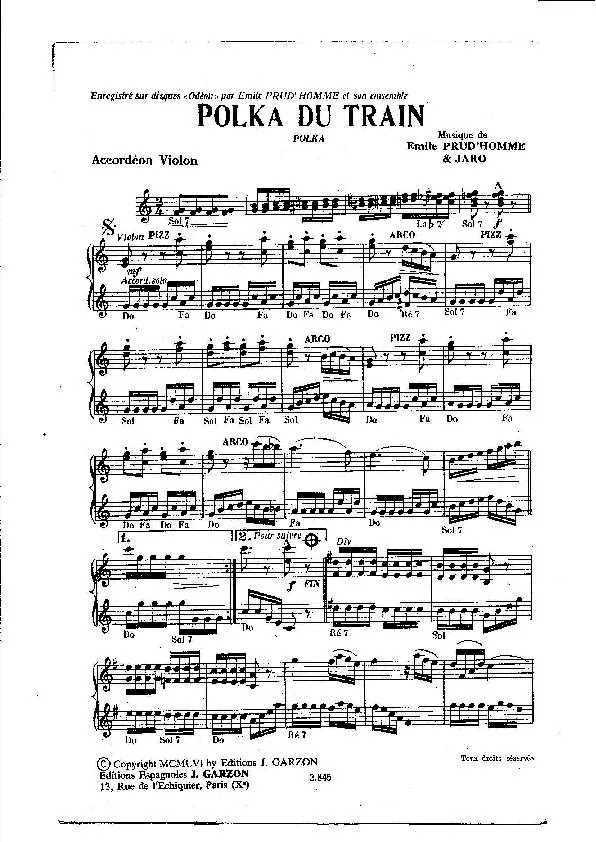 télécharger la partition d'accordéon La polka du train (2 Accordéons) au format PDF