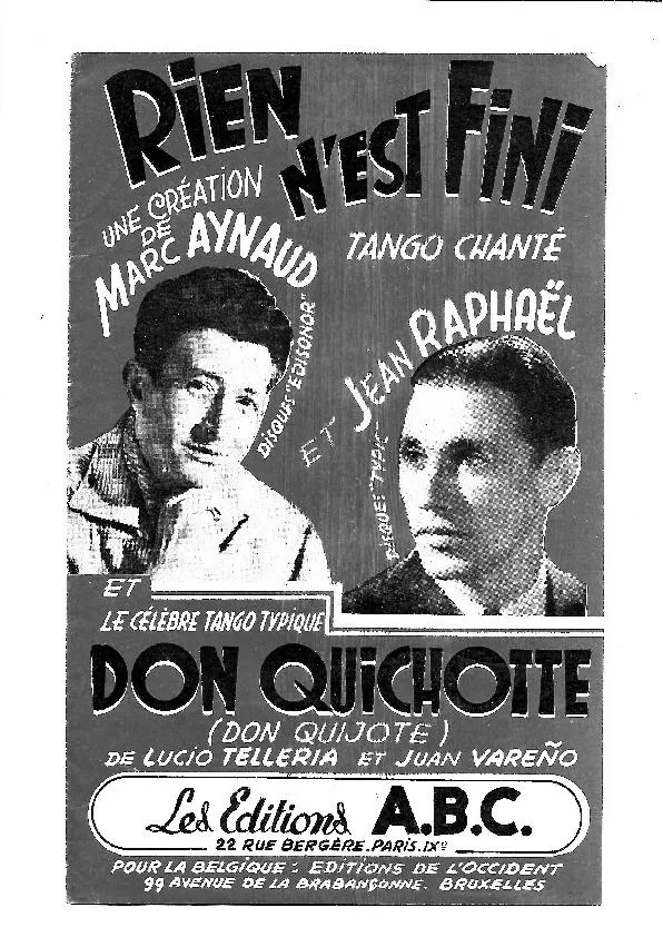 télécharger la partition d'accordéon Don Quichotte (Don Quijote) (Bandonéon A + B) (Tango Typique) au format PDF