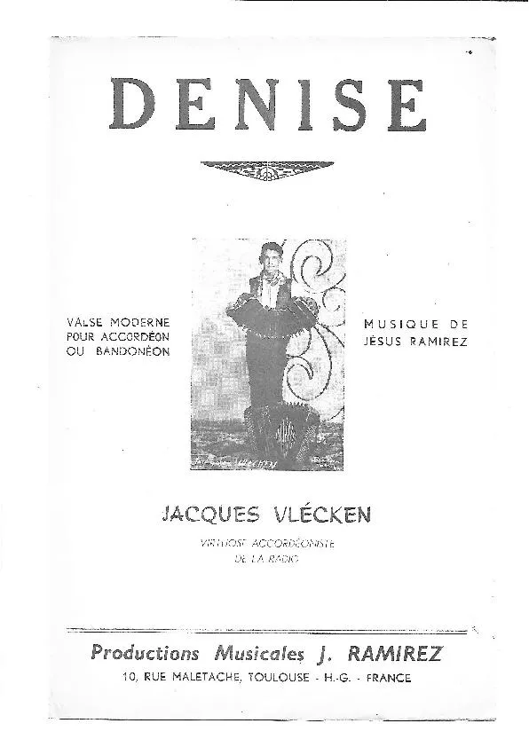 télécharger la partition d'accordéon Denise (Valse Moderne) au format PDF