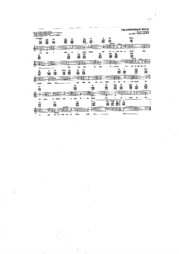 télécharger la partition d'accordéon The Anniversary Waltz (Chant : Bing Crosby) (Valse) au format PDF