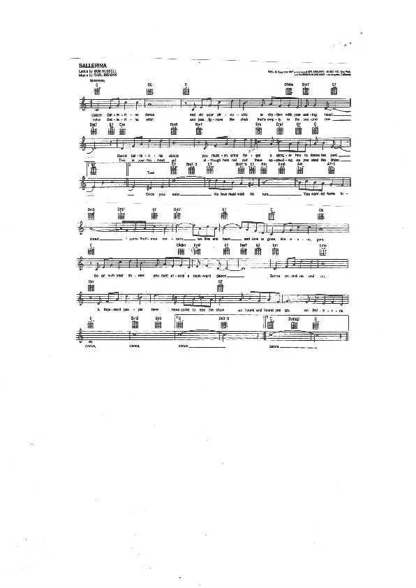 télécharger la partition d'accordéon Ballerina (Chant : Nat King Cole) (Jazz) au format PDF
