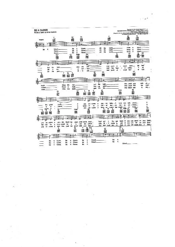 télécharger la partition d'accordéon Be a clown (Du Film : The Pirate) (Chant : Gene Kelly) (Jazz) au format PDF