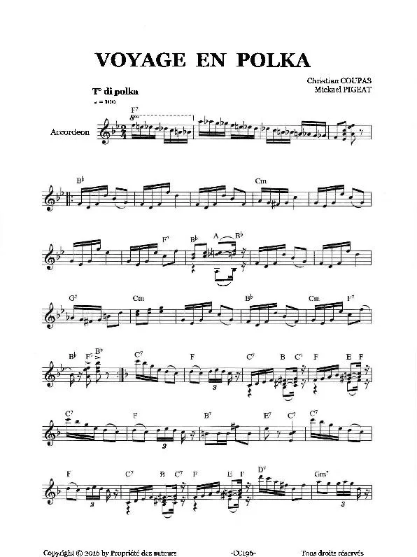 télécharger la partition d'accordéon Voyage en polka au format PDF