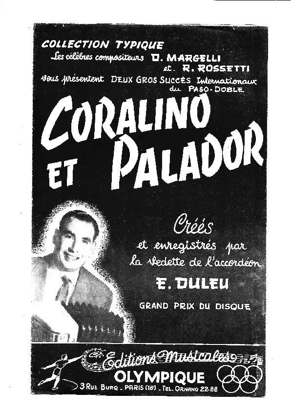 télécharger la partition d'accordéon Coralino (Créé par : Edouard Duleu) (Orchestration) (Paso Doble) au format PDF