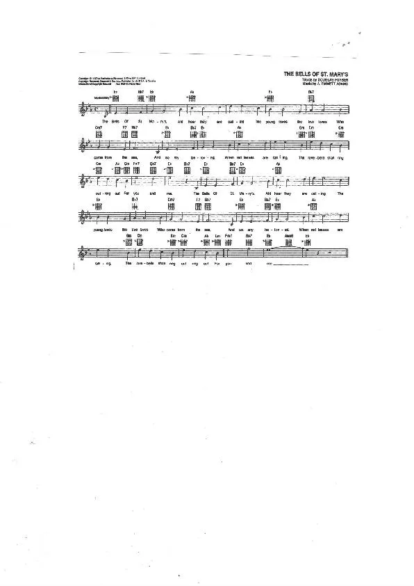télécharger la partition d'accordéon The bells of St Mary's (Chant : Bing Crosby) (Ballade Jazz) au format PDF