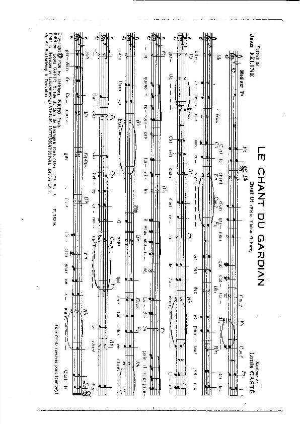 télécharger la partition d'accordéon Le chant du Gardian au format PDF