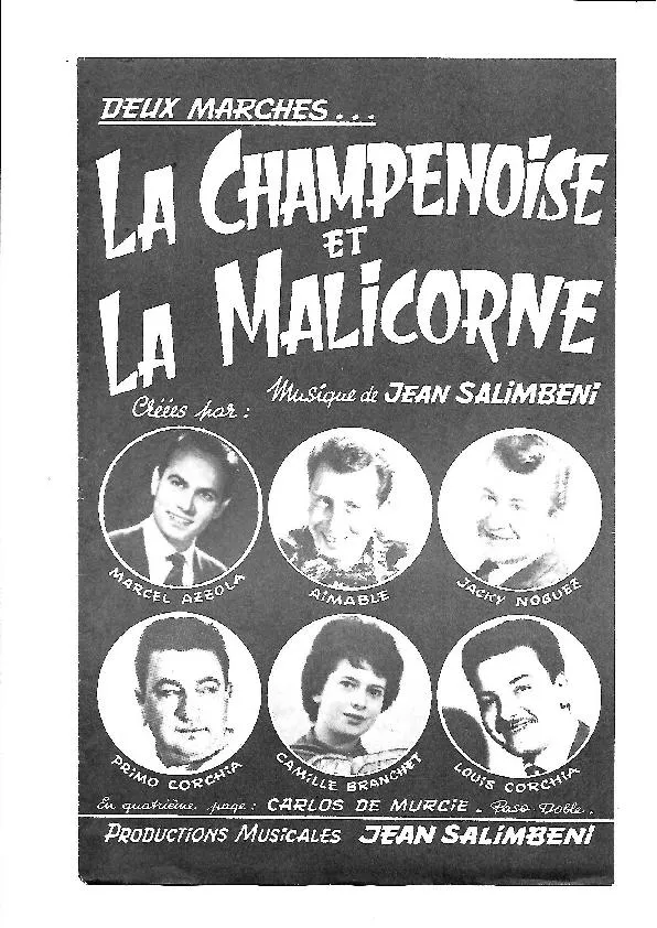 télécharger la partition d'accordéon La Champenoise (Créée par : Marcel Azzola / Aimable / Jacky Noguez / Primo Corchia / Camille Branchet / Louis Corchia) (Orchestration) (Marche) au format PDF