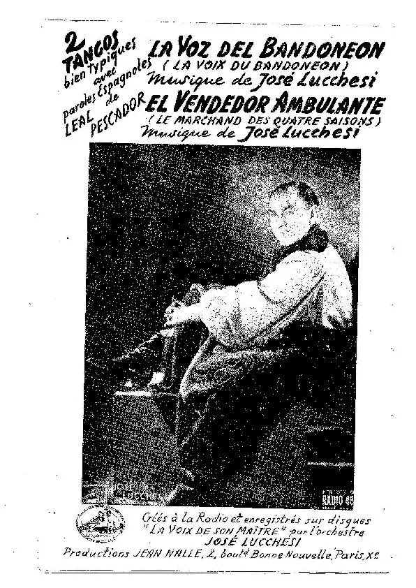 télécharger la partition d'accordéon El vendedor ambulante (Le marchand des quatres saisons) (Orchestration) (Tango Milonga Chanté) au format PDF