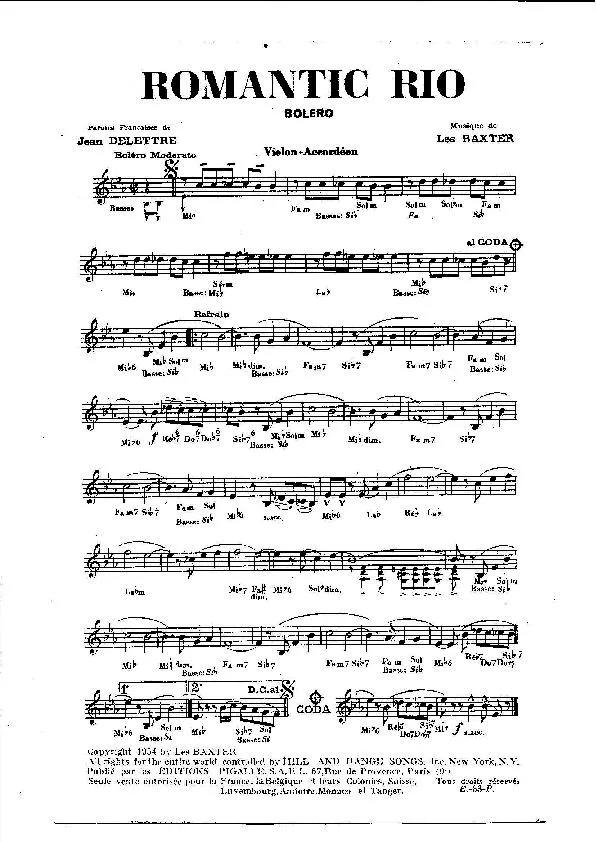 télécharger la partition d'accordéon Romantic Rio (Orchestration) (Boléro) au format PDF