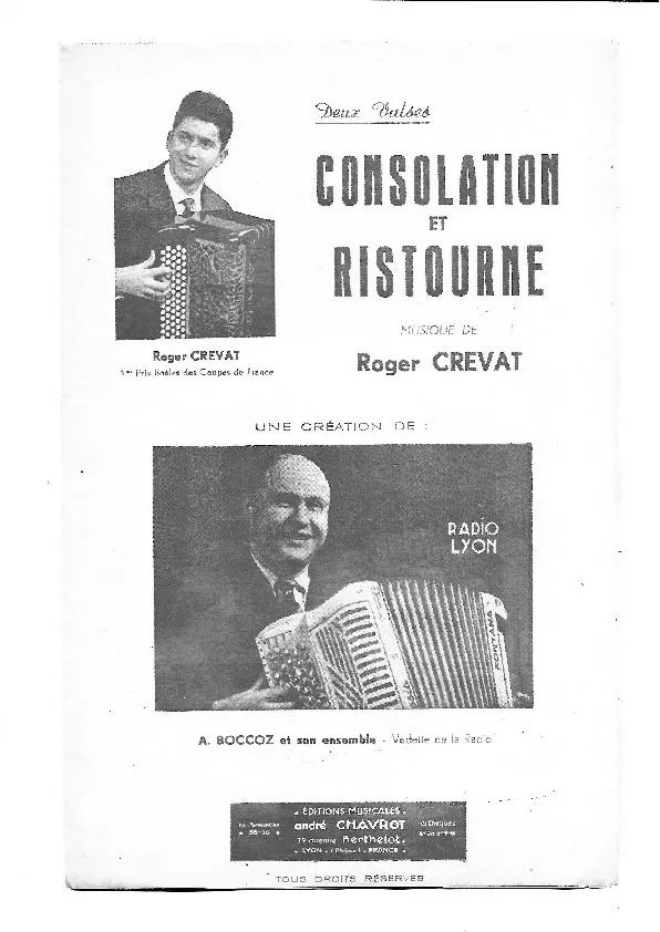 télécharger la partition d'accordéon Ristourne (Création : Alexandre Boccoz et son ensemble) (Valse) au format PDF