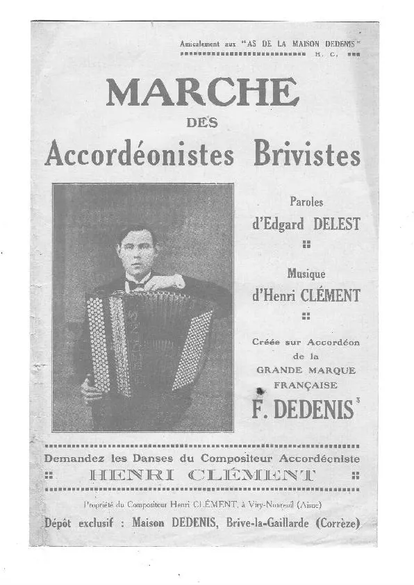 télécharger la partition d'accordéon Marche des Accordéonistes Brivistes au format PDF