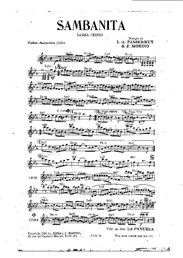 télécharger la partition d'accordéon Sambatina (Orchestration) (Samba Choro) au format PDF