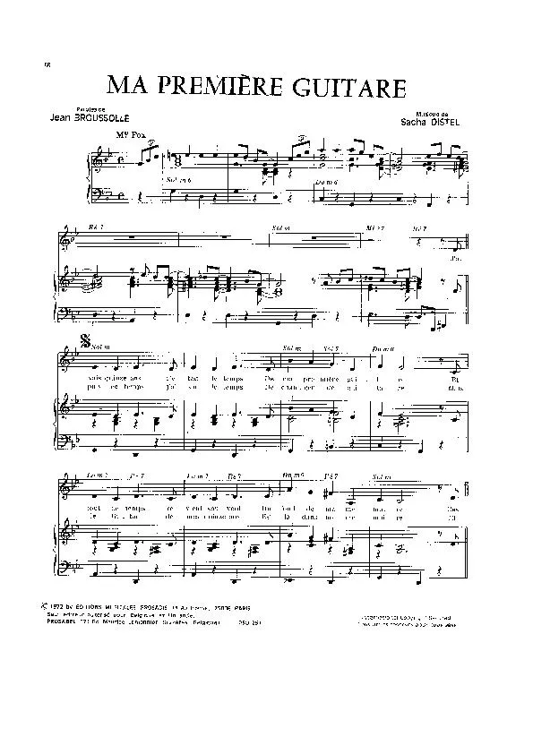 télécharger la partition d'accordéon Ma première guitare (Fox) au format PDF