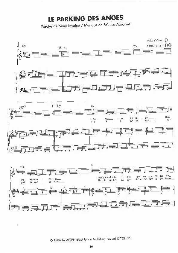 télécharger la partition d'accordéon Le parking des anges (Synth Pop) au format PDF