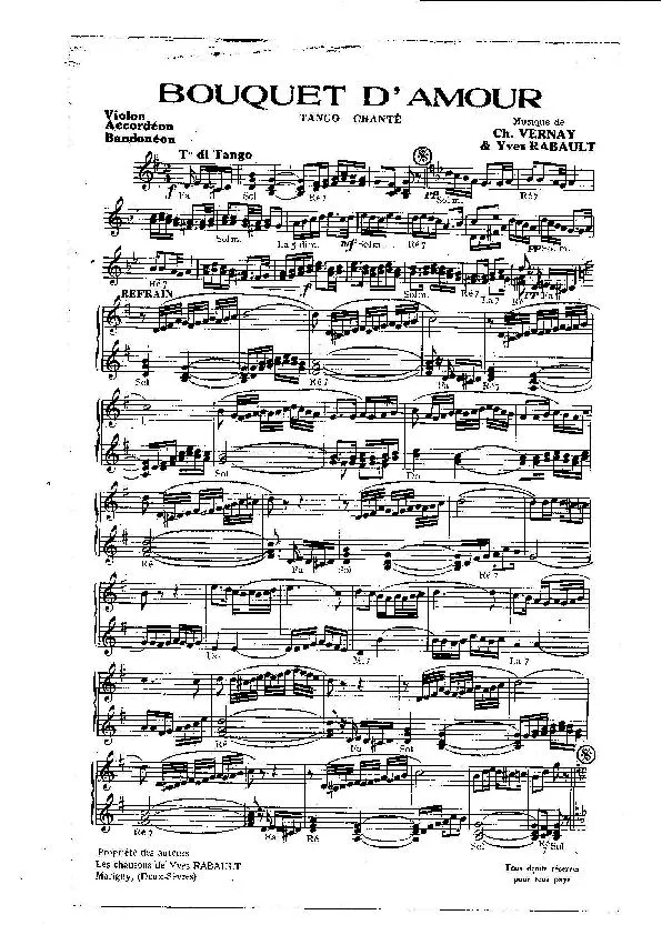télécharger la partition d'accordéon Bouquet d'amour (Orchestration) (Tango Chanté) au format PDF