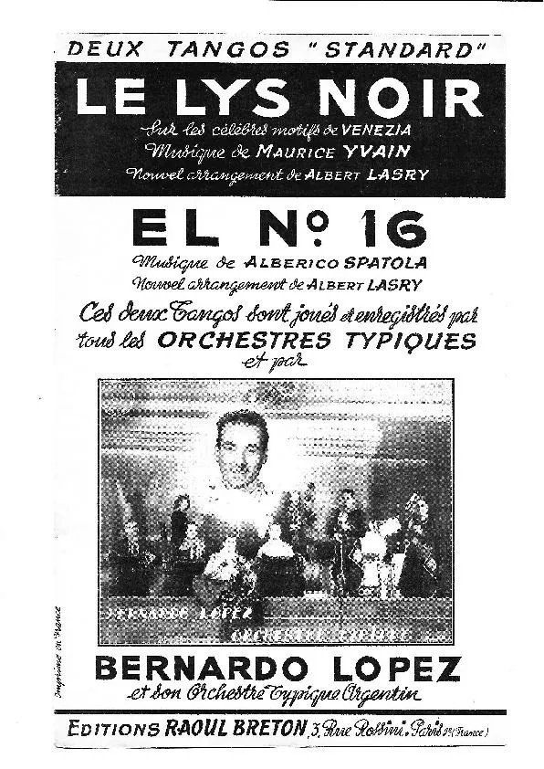 télécharger la partition d'accordéon El N°16 (Arrangement : Albert Lasry) (Orchestration) (Tango) au format PDF