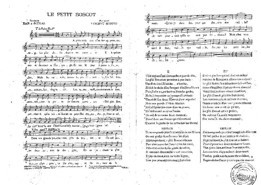 télécharger la partition d'accordéon Le petit boscot (Chant : Berthe Sylva) (Valse Chantée) au format PDF