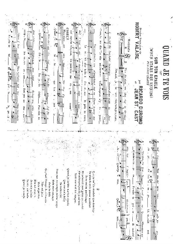 télécharger la partition d'accordéon Quand je te vois (Sur ton épaule) (When stars are shining) (Chant : Georges Vorelli / Carmen Vildez) (Fox Trot Chanté) au format PDF