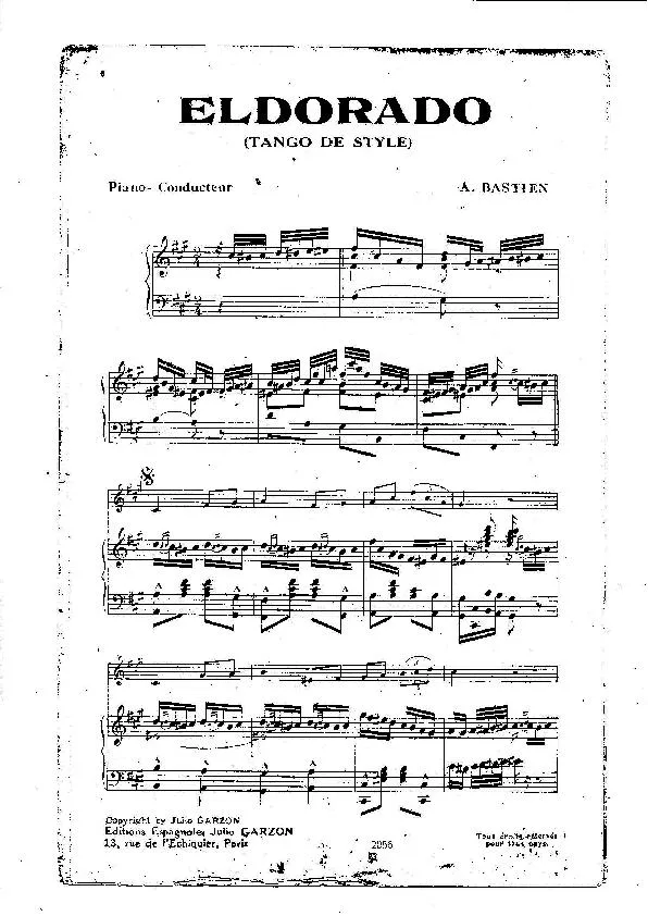 télécharger la partition d'accordéon Eldorado (Tango de style) (Partie Piano) au format PDF