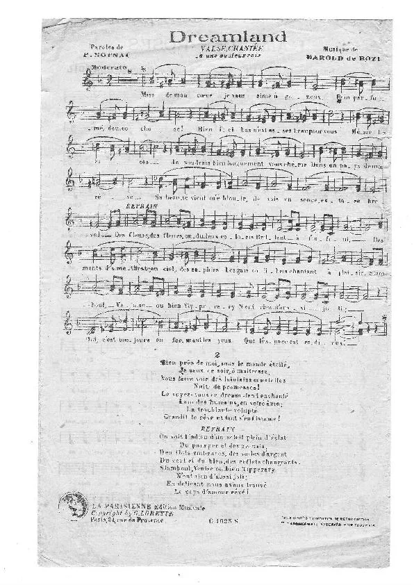 télécharger la partition d'accordéon Dreamland (Chant : Gino Bordin) (Valse) au format PDF