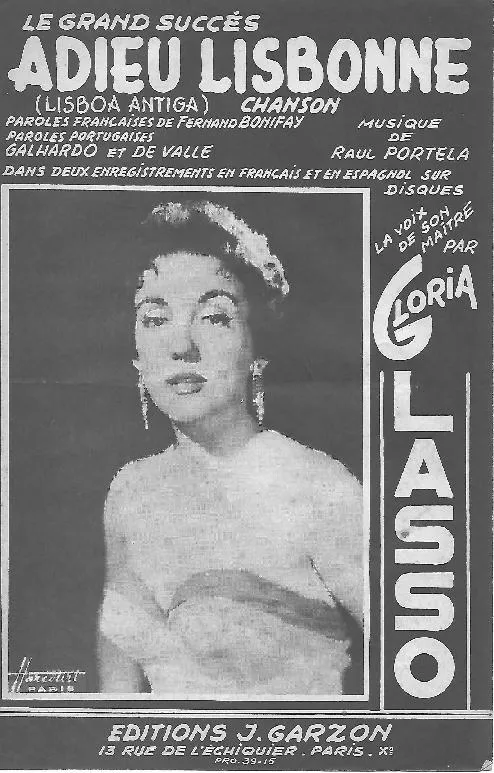 télécharger la partition d'accordéon Adieu Lisbonne (Lisboa Antiga) (Chant : Gloria Lasso / Dario Moreno) (Fox) au format PDF