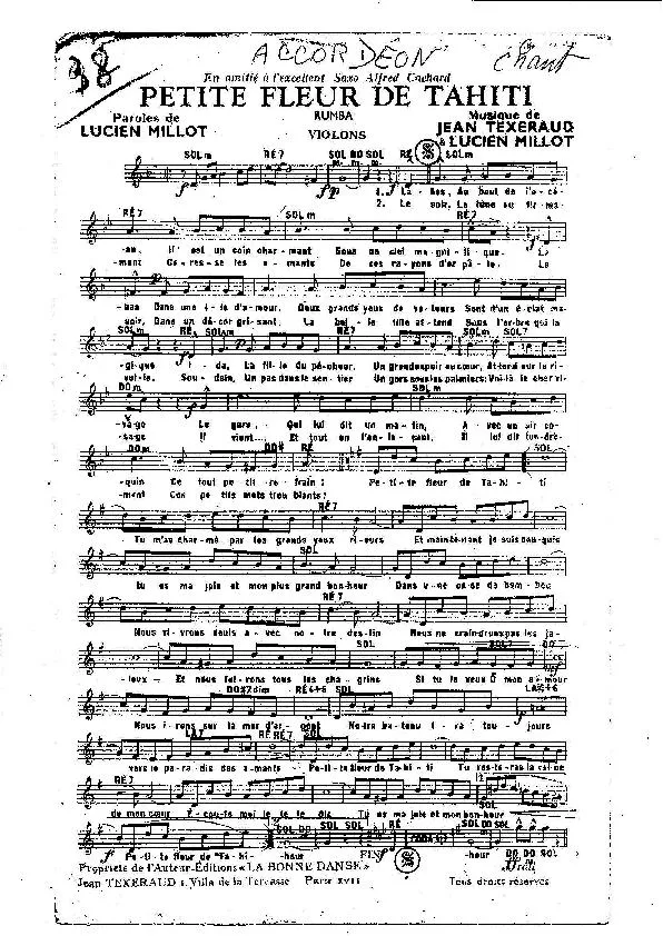 télécharger la partition d'accordéon Petite fleur de Tahiti (Orchestration) (Rumba) au format PDF