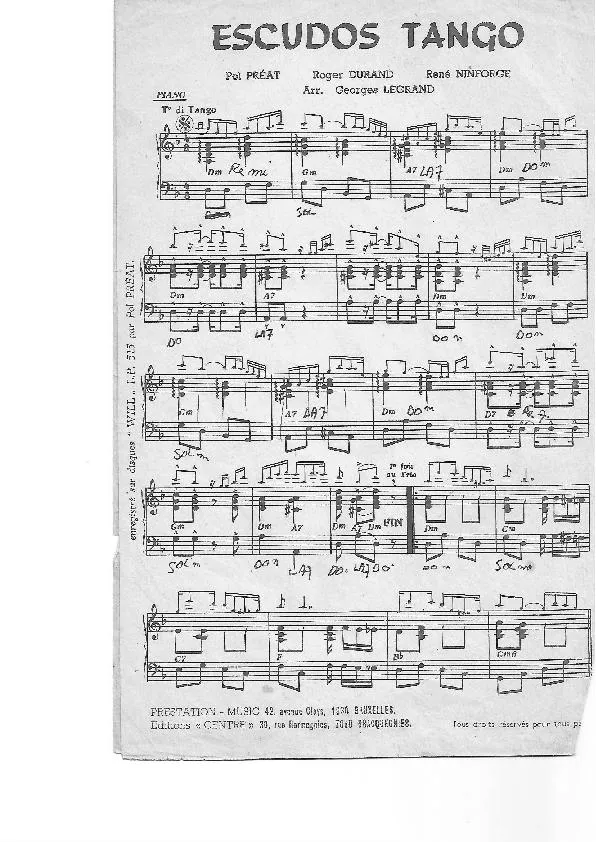 télécharger la partition d'accordéon Escudos Tango (Arrangement : Georges Legrand) au format PDF