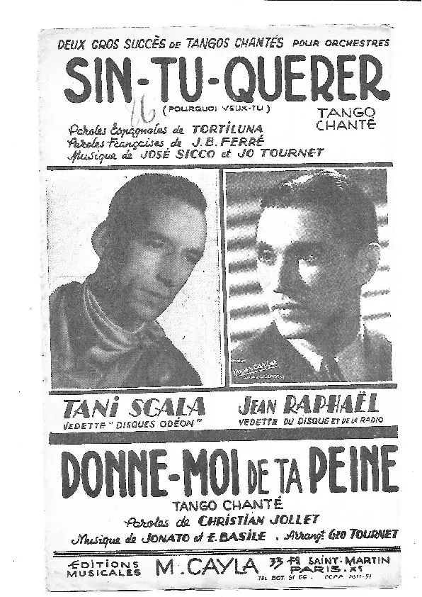 télécharger la partition d'accordéon Sin tu querer (Pourquoi veux tu) (Tango Chanté) au format PDF