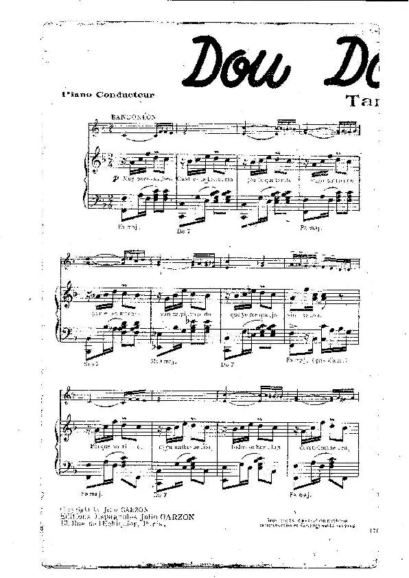 télécharger la partition d'accordéon Dou Dou Dou (Tango) au format PDF