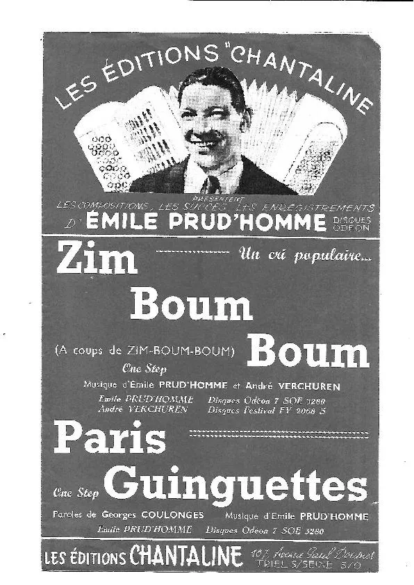 télécharger la partition d'accordéon Zim Boum Boum (A coups de zim boum boum) + Paris Guinguettes (Step) au format PDF