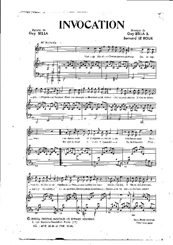 télécharger la partition d'accordéon Invocation (Chant Chrétien) au format PDF